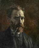 1886 - 自画像抽烟斗 - 忧郁深沉的自画像 
