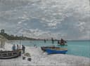 海景画 - 未命名 - 展现海边船只与人物景致 