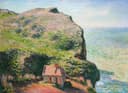 海景画 - 无名海景小屋画作 - 崖边小屋伴辽阔海景 