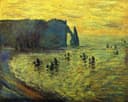 海景画 - 未知名海景画作 - 展现海上黄昏船只景象 
