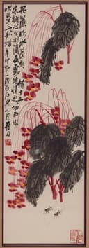 花鸟画 - 未知 - 绘花卉绿叶附昆虫 