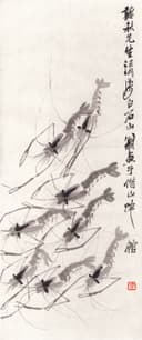 虫鱼画 - 墨虾 - 群虾灵动展水墨神韵 