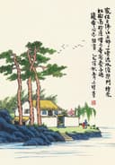 生活场景题材 - 江边小屋图景 - 江边小屋旁的闲适景象 