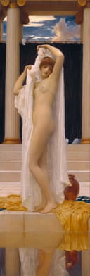 人体艺术美感主题 - 弗雷德里克·雷顿《沐浴的普赛克》 - 展现女性裸体之优雅美感 