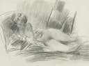 女性优雅姿态主题 - 无题 - 描绘女子躺卧优雅姿态 
