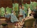 画面叙事性主题 - 无 - 描绘室内人物社交场景 