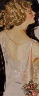 人物形象塑造主题 - 未知名女性肖像 - 描绘卷发女子优雅侧影 