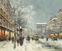 社会风俗场景主题 - 冬日街景 - 展现雪中街道生活景象 