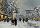 社会风俗场景主题 - 雪中街景 - 展现雪中热闹街道景象 