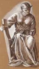 女性形象塑造主题 - 佚名女性坐姿画 - 描绘女性持物优雅坐姿 