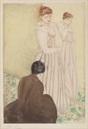 女性生活场景主题 - 无明确名字 - 女子镜前着装生活画面 