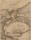 女性生活场景主题 - 持扇女子 - 女子持扇神态悠然画面 