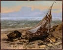 自然风景描绘主题 - 搁浅的帆船 - 展现海边帆船搁浅景致 