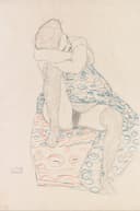 女性人体之美主题 - 无题 - 描绘女性静憩姿态线条画 