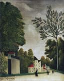 独特绘画风格主题 - 未命名画作 - 展现独特风格的乡村景致 