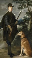 宫廷肖像刻画主题 - 菲利普四世之子肖像 - 王子持枪携犬之肖像 