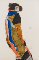 其他 - 埃贡·席勒作品 - 色彩鲜明的人物侧身像 