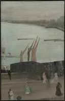 画面形式美感主题 - 江边人物景致画作 - 江边人物景致的形式之美 