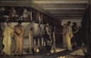 古代文明场景主题 - 菲迪亚斯向伯里克利展示帕特农神庙的楣饰 - 古希腊场景人物生动呈现 