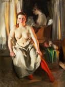 裸体艺术表现主题 - 无明确作品名 - 展现女性裸体姿态与光影 