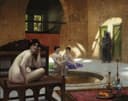 东方风情展现主题 - 未知名油画 - 描绘东方室内裸女场景 