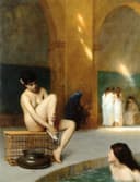 画面细腻写实主题 - 土耳其浴室 - 细腻呈现浴室裸女场景 