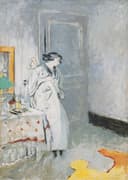 私密空间呈现主题 - 未知名画作 - 女子于室内的静谧时刻 