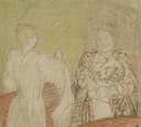 人物关系刻画主题 - 未知名画作 - 两人互动展现人物关联 