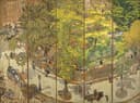 色彩装饰效果主题 - 未知名画作 - 多色展现街景与园林 