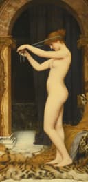 人物主题 - 春光 - 裸身女子持丝带的画面 
