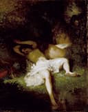 田园生活风情主题 - 无名画作 - 女子休憩于自然的场景 