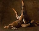 静物写实描绘主题 - 死兔子与猎物 - 写实呈现猎物静物画面 