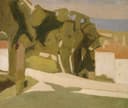 色彩柔和静谧主题 - 乡村风景画作 - 柔和色调绘乡村宁静景 