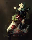 其他 - 静物花卉水果画作 - 花卉水果织物精致呈现 