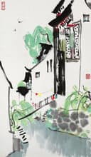 江南水乡景致主题 - 未知名画作 - 水墨绘江南水乡风情 