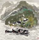 江南水乡景致主题 - 水乡山居图 - 水墨绘就水乡山居风光 