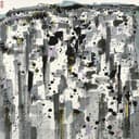 线条色彩交织主题 - 无题 - 墨色线条交织抽象画面 