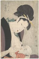 女性生活百态主题 - 当富世风俗通 - 女子哺乳孩童的温馨画面 