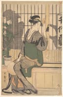 美人姿态神情主题 - 未知名作 - 着和服女子的优雅姿态 