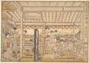 室内生活场景主题 - 新吉原假宅两国之图 - 描绘室内女子活动场景 