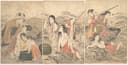 女性生活百态主题 - 海边劳作的女性们 - 展现女性海边劳作场景 