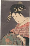 美人姿态神情主题 - 无明确名字 - 着和服美人低垂眉眼 