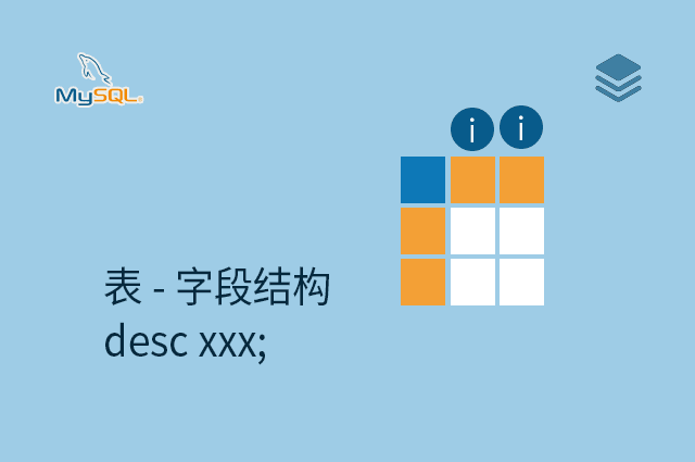 表 - 字段结构 - desc xxx;