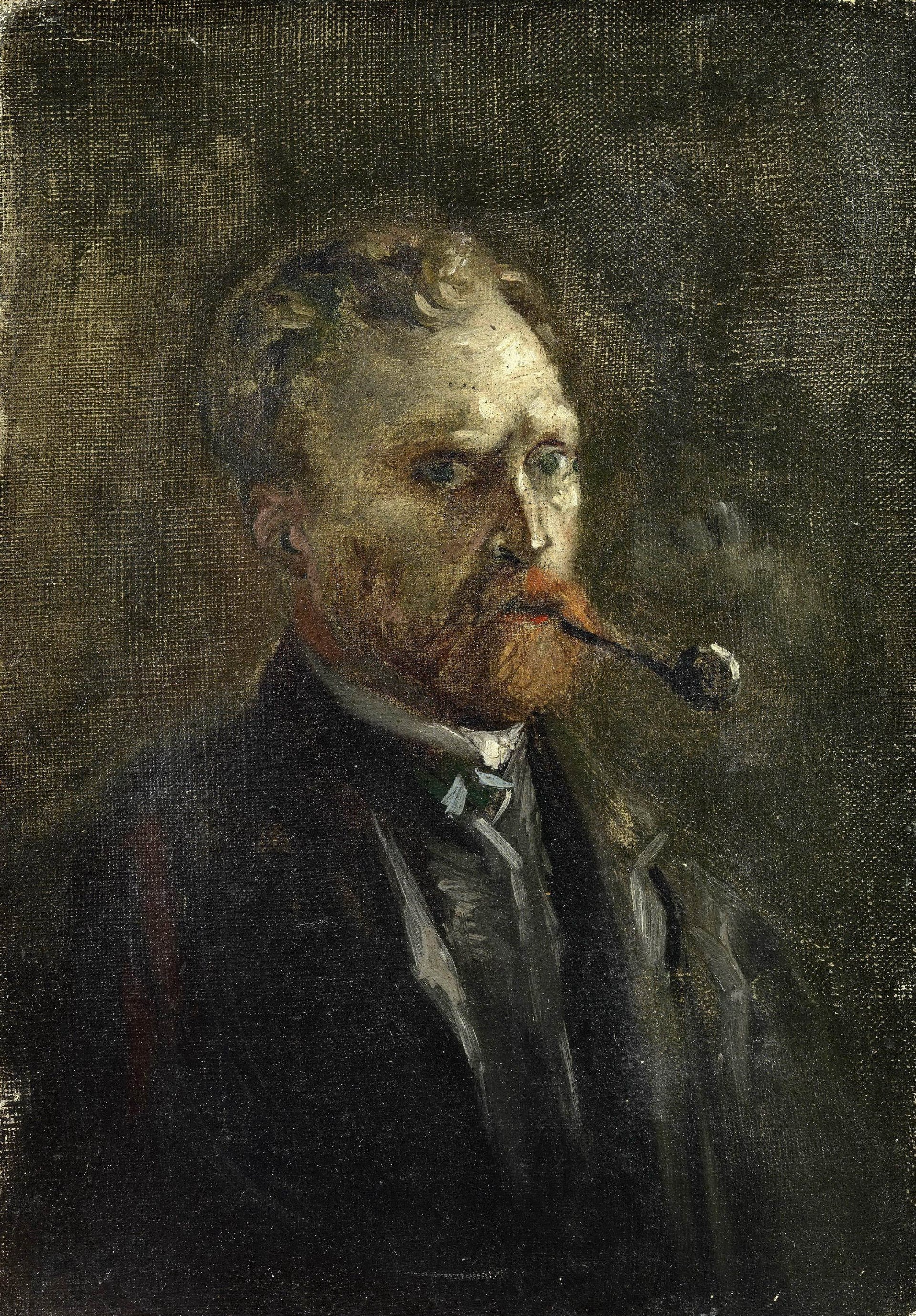 1886 - 自画像抽烟斗 - 梵高笔下自我呈现 