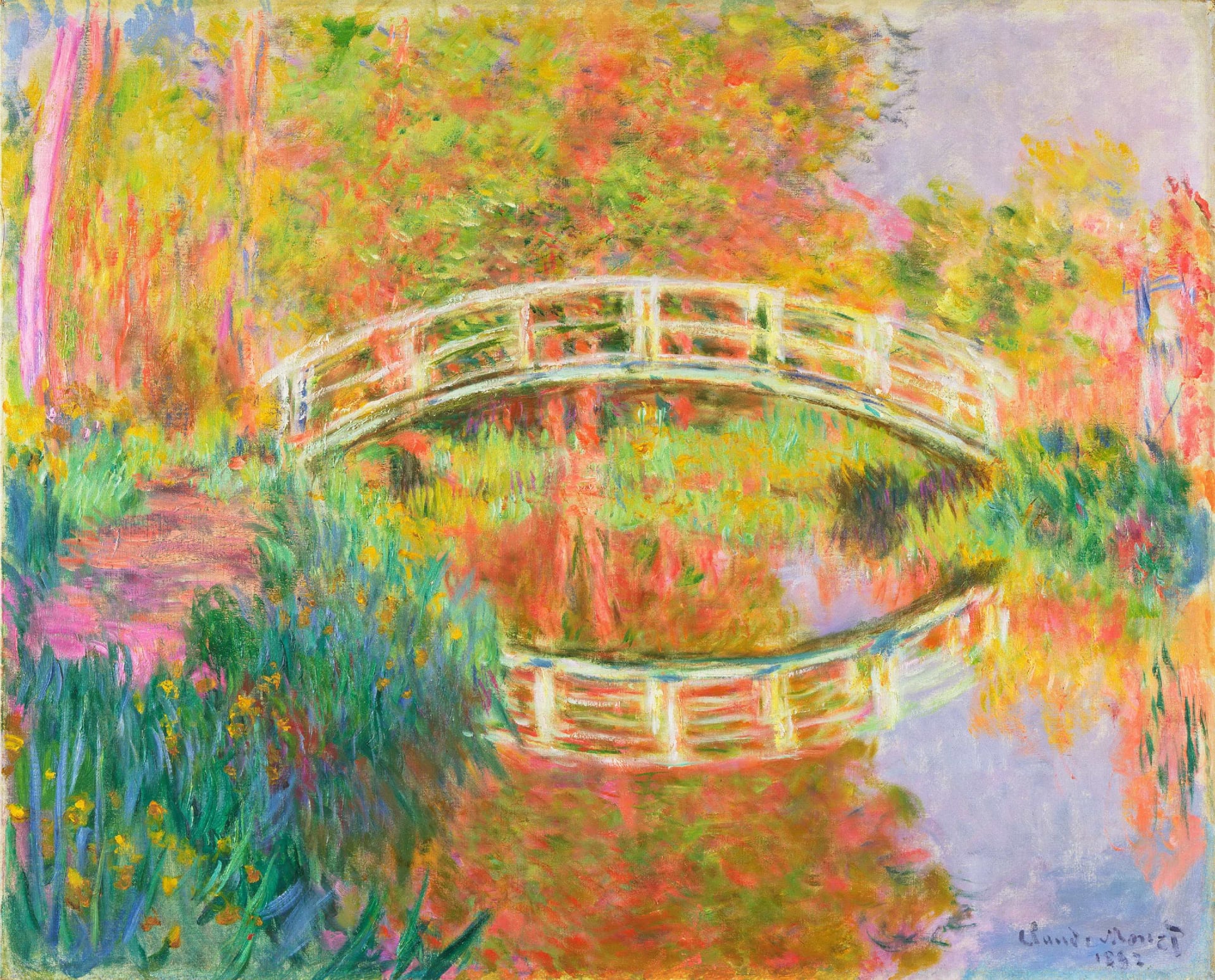 乡村与田园风光画 - 日本桥 - 色彩绚丽的田园桥景 