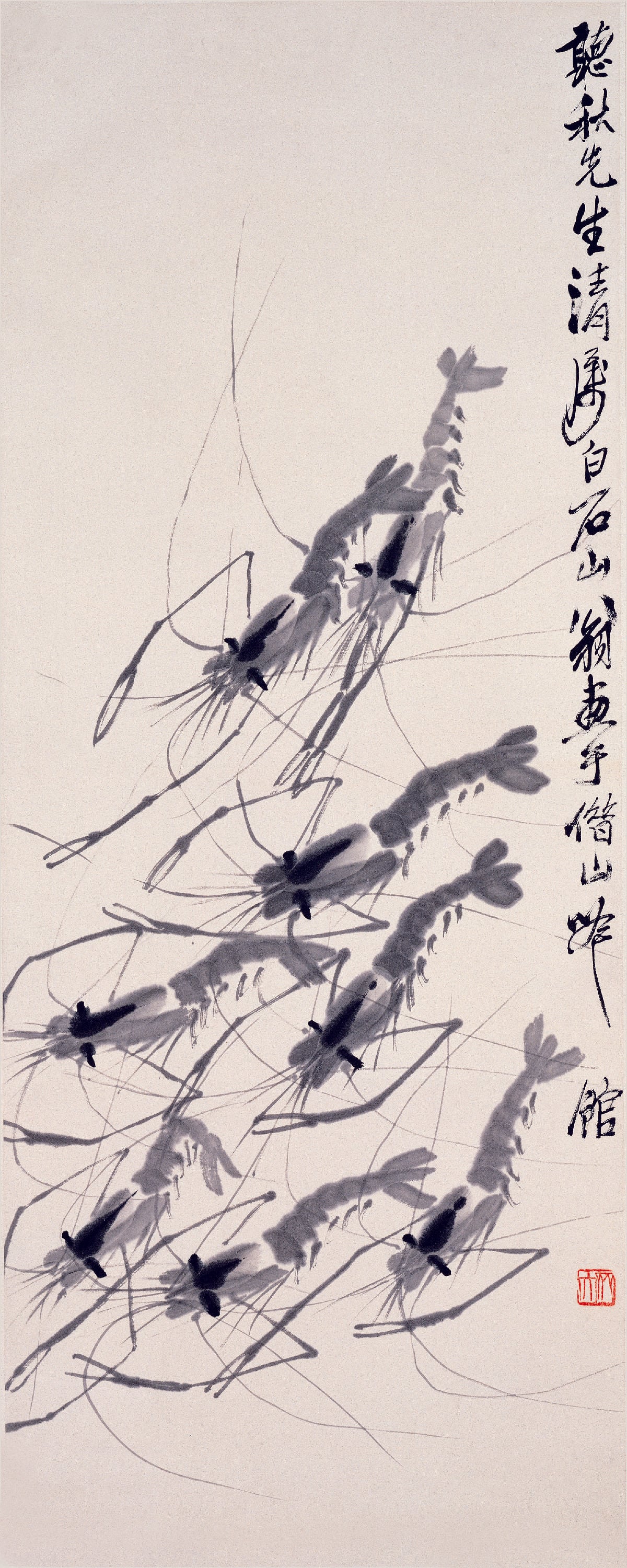 虫鱼画 - 墨虾 - 群虾灵动展现水墨韵味 