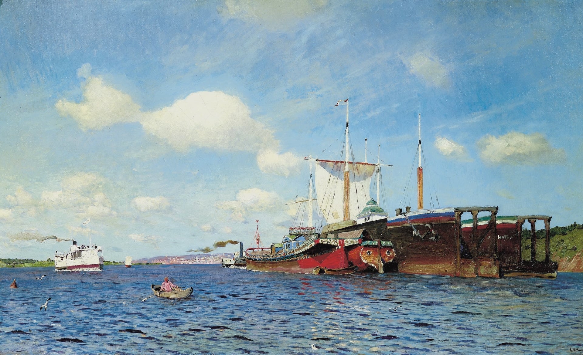 俄罗斯风景主题 - 海港船只景致 - 展现海港船只美丽景致 