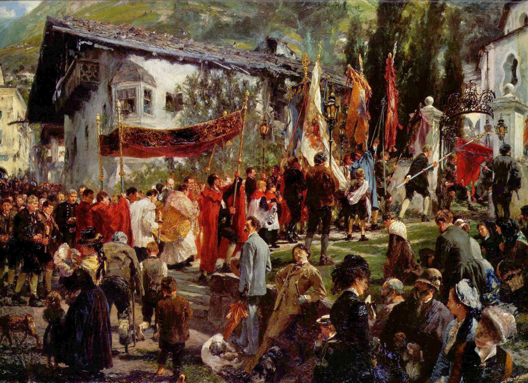 历史场景再现主题 - 无明确名字 - 描绘众人集会热闹场景 