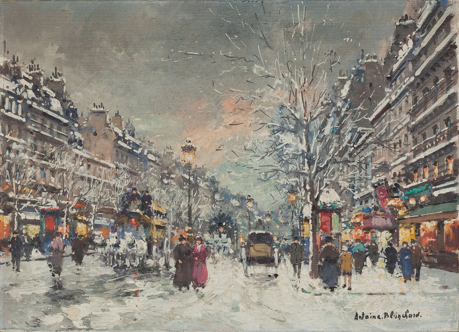 社会风俗场景主题 - 雪中街道 - 展现雪中街道生活景象 