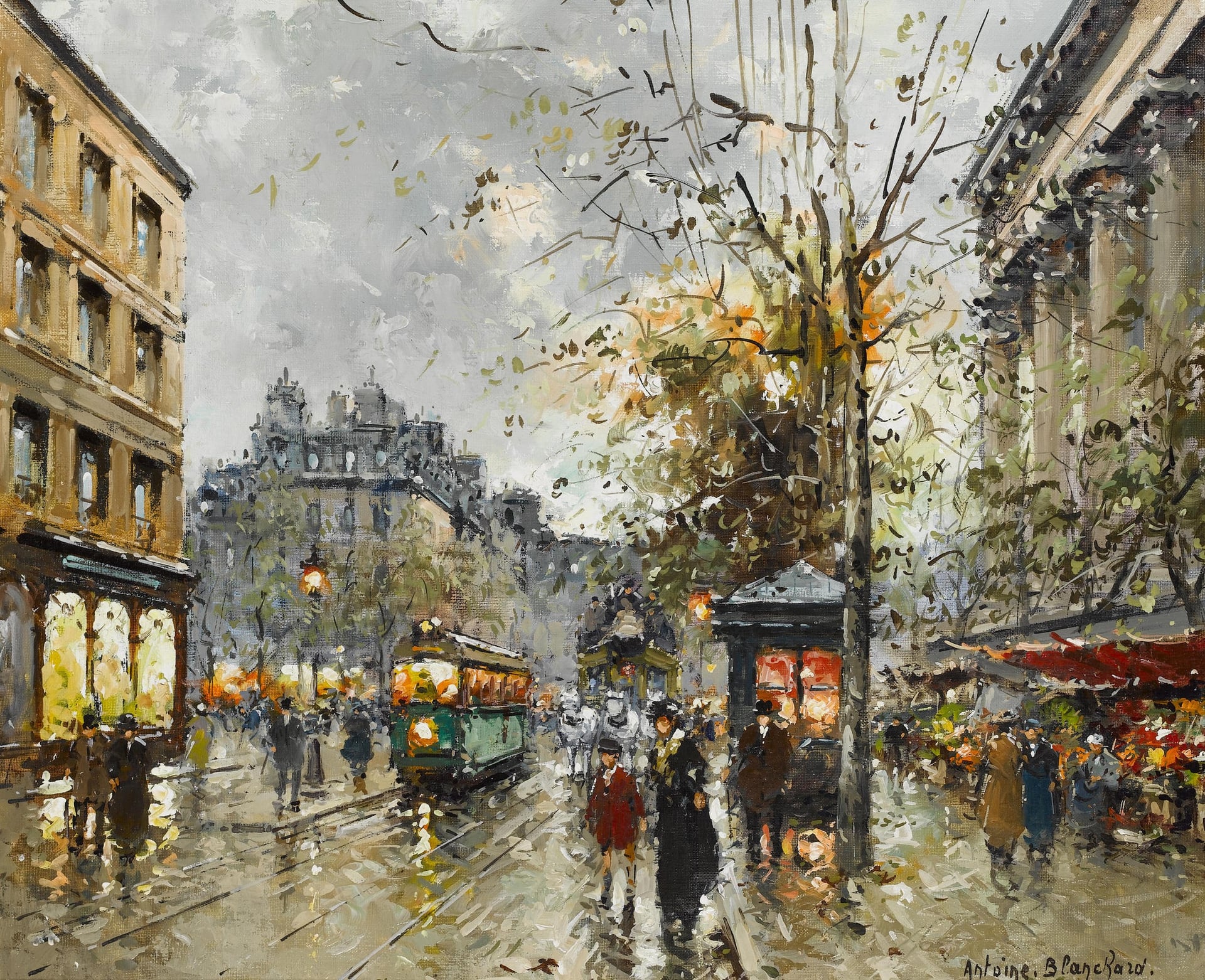 社会风俗场景主题 - 街头景象 - 描绘街头热闹生活场景 